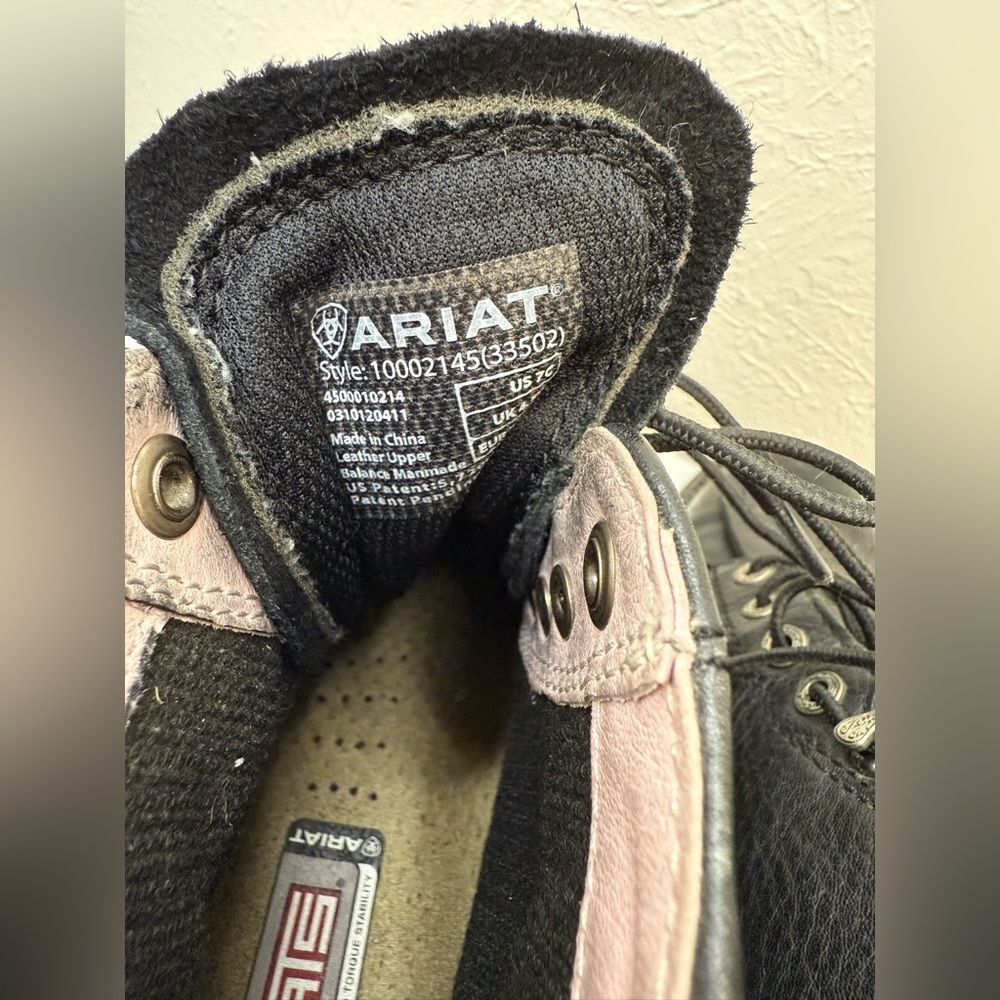 Ariat Heritage Lacer II Black Deertan Roper Boots Size 7C Narrow EUC - Picture 8 of 8